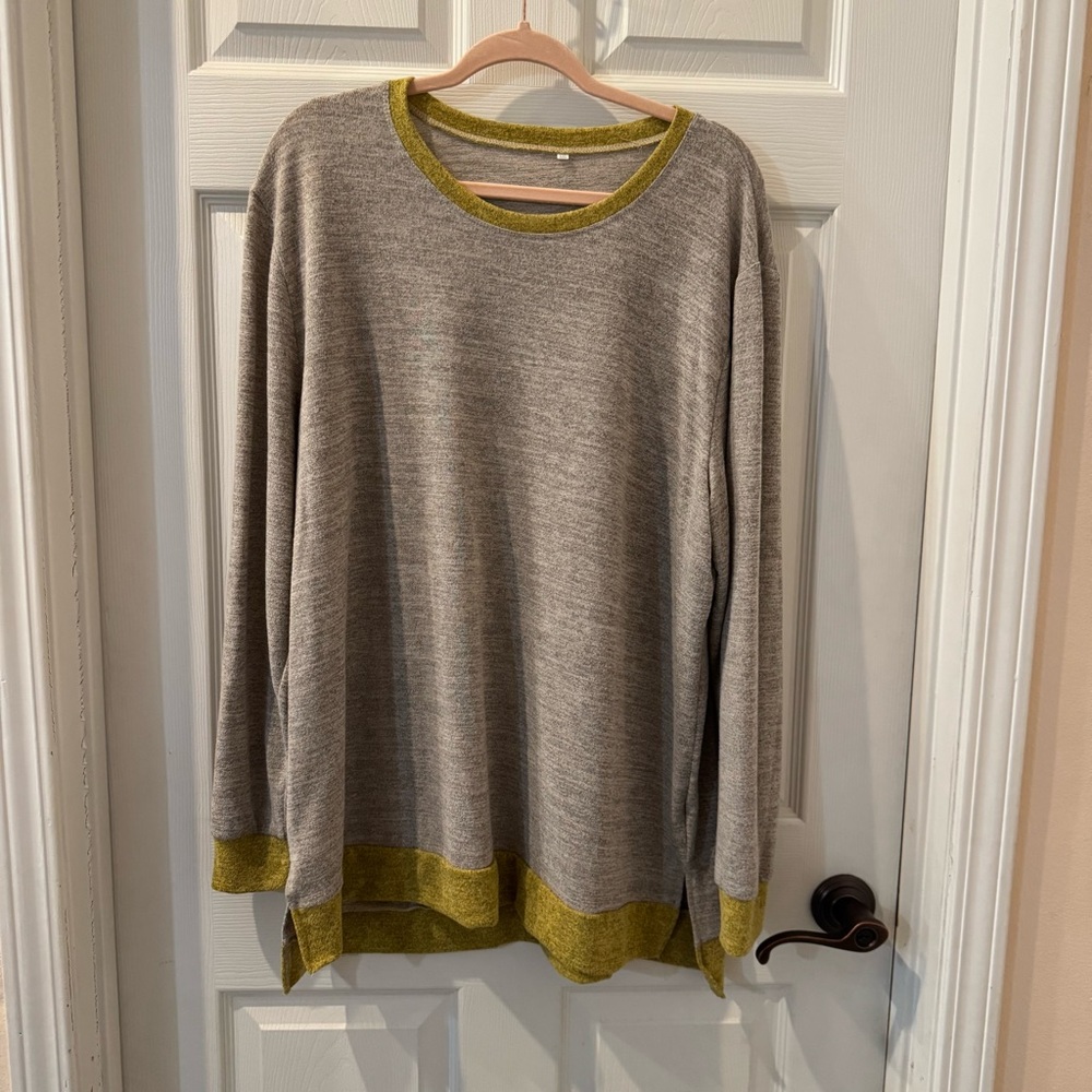Casual Gray and Yellow Women's Tunic